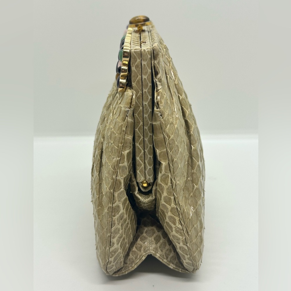 Judith Leiber Vintage Snakeskin Multi Color Gemstone Bag RARE NEW CONDITION - Picture 11 of 15